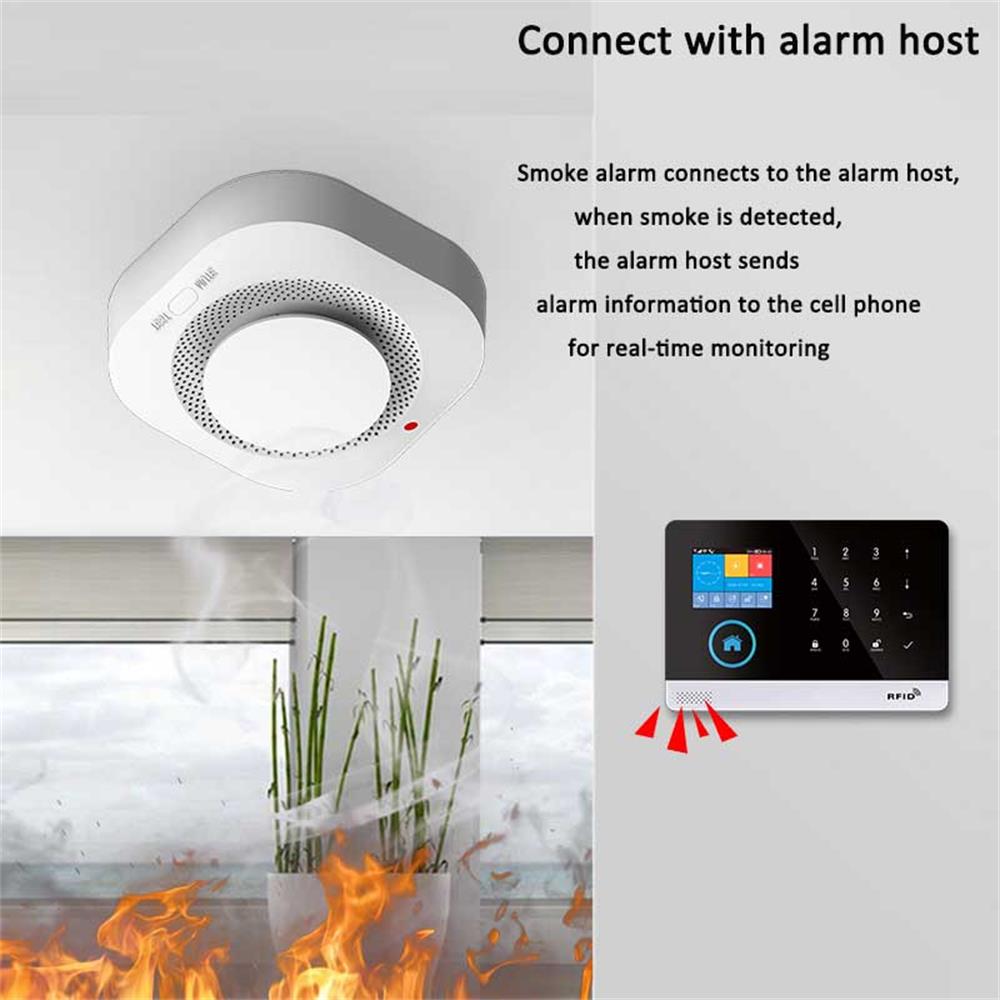 Smoke Detector Interconnected - 433MHz Wireless Smoke Detector Fire Alarm