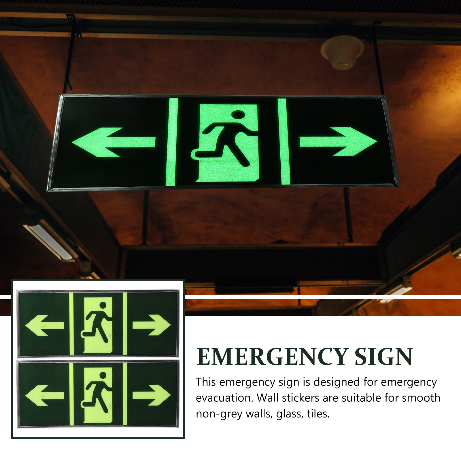 2Pcs Luminous Emergency Exit S – Emergency Exit Sign Bewertung und Preis