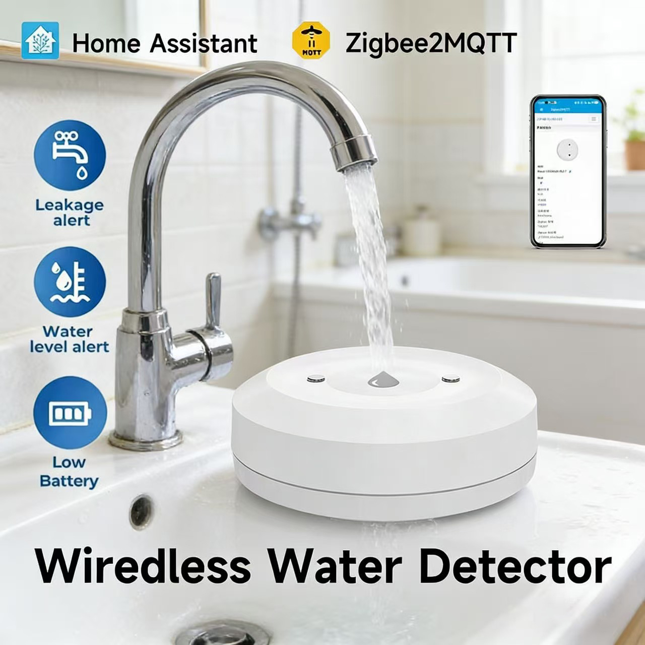Smart ZigBee3.0 2MQTT Water Le – Water Alarm Sensor Bewertung und Preis