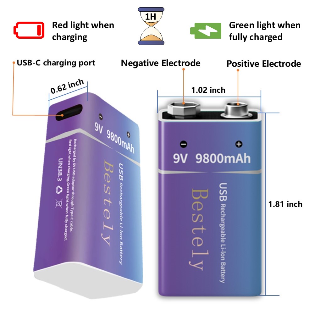 Rechargeable 9V Battery, 9800m – Smoke Detector Interconnected Bewertung und Preis