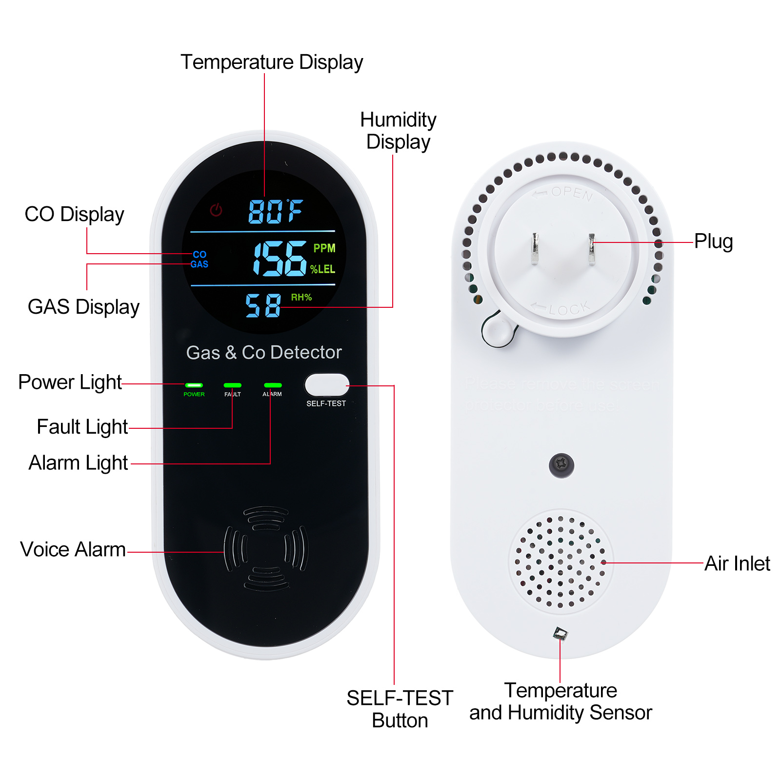 4 in 1 CO Monitor Alarm with L – Co Detector Plug Bewertung und Preis