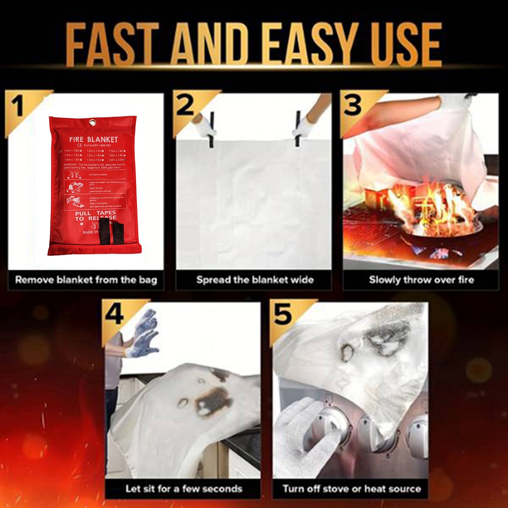 4PCS Emergency Fire Blanket, F – Fire Blanket Kitchen Bewertung und Preis